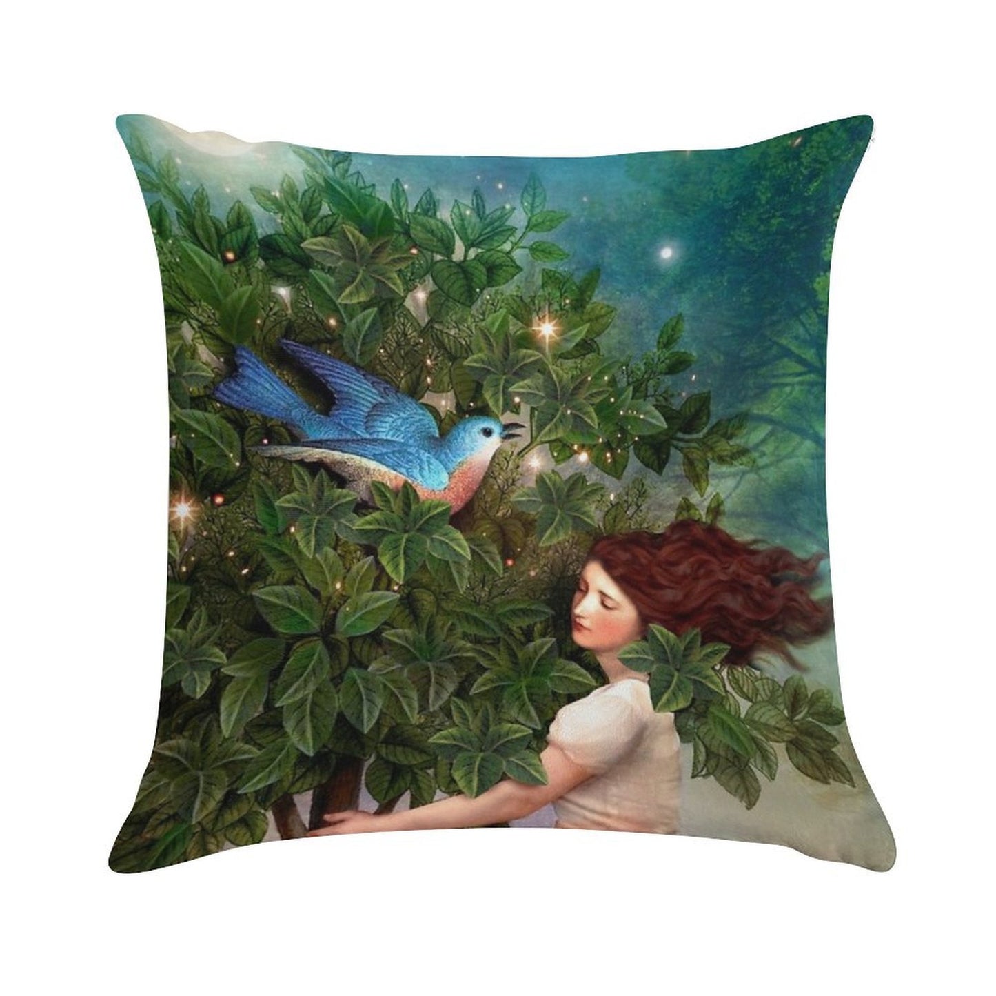 A Bluebird's Song Soft Decorative Cover Throw Pillow