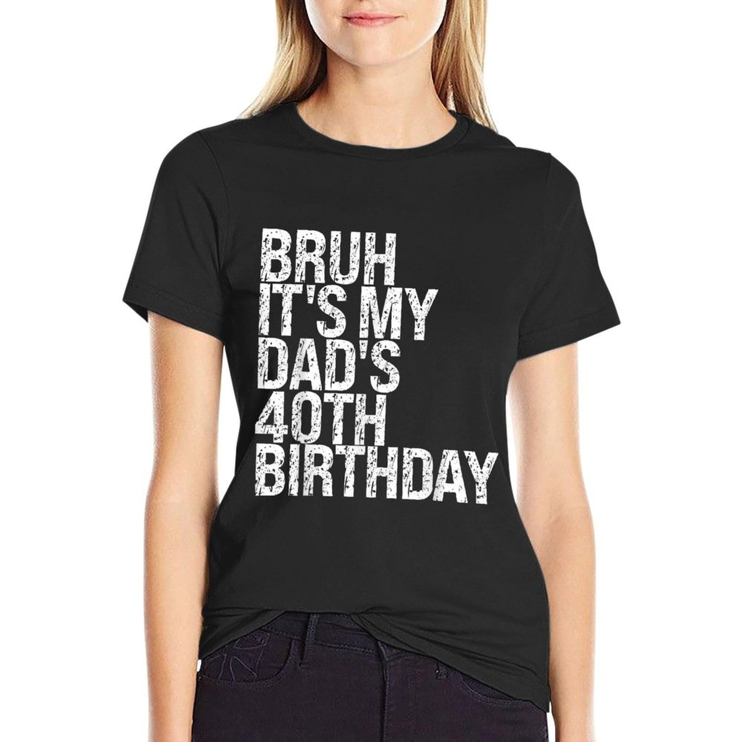 Bruh It&#39;s My King Dad&#39;s 40th Birthday OMG Crown Happy Funny  Heathered Texture T-Shirt