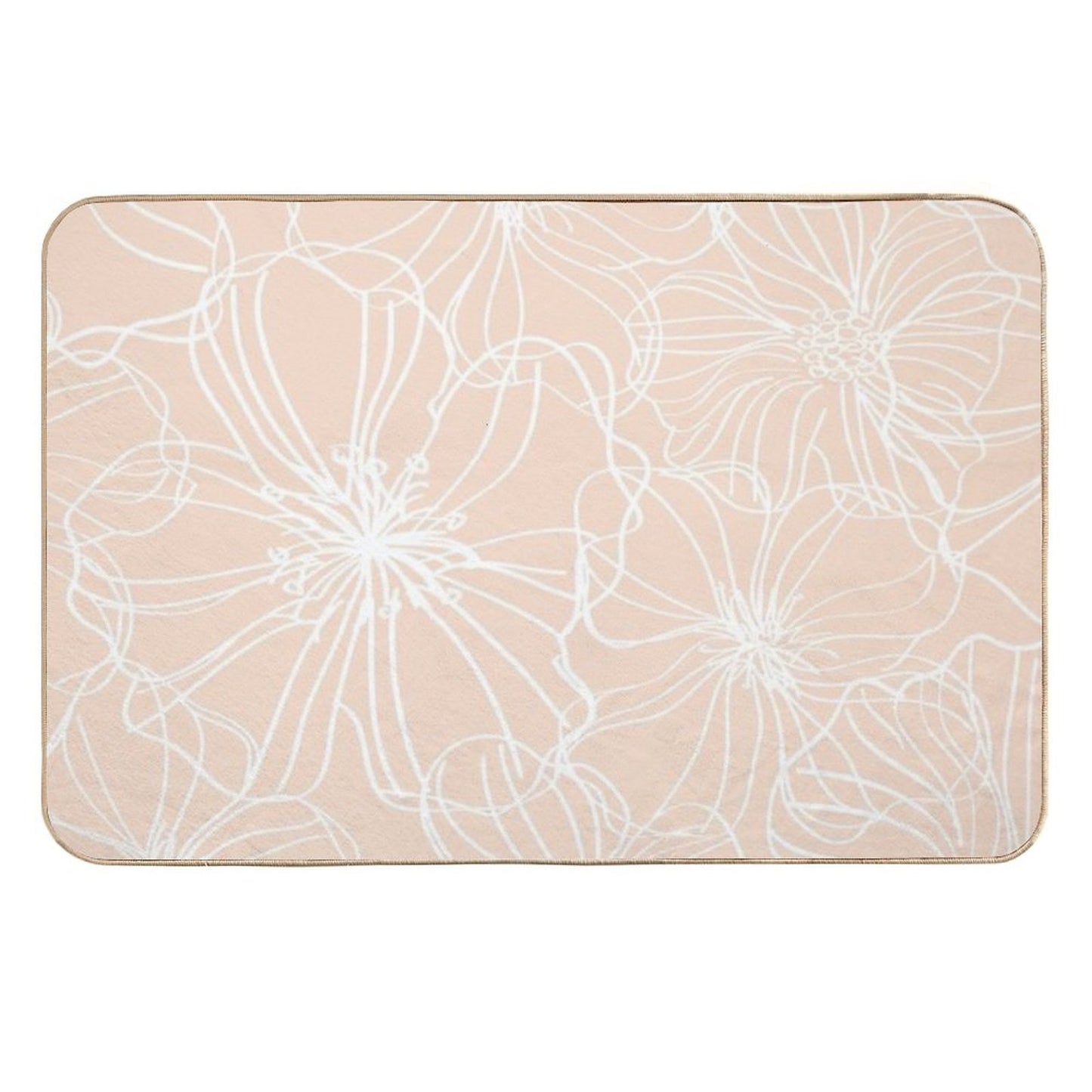 Flower Drawing, Blush Pastel  High-Traffic Bath Mat