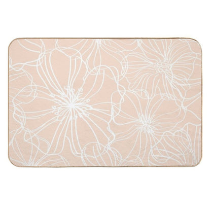 Flower Drawing, Blush Pastel  High-Traffic Bath Mat