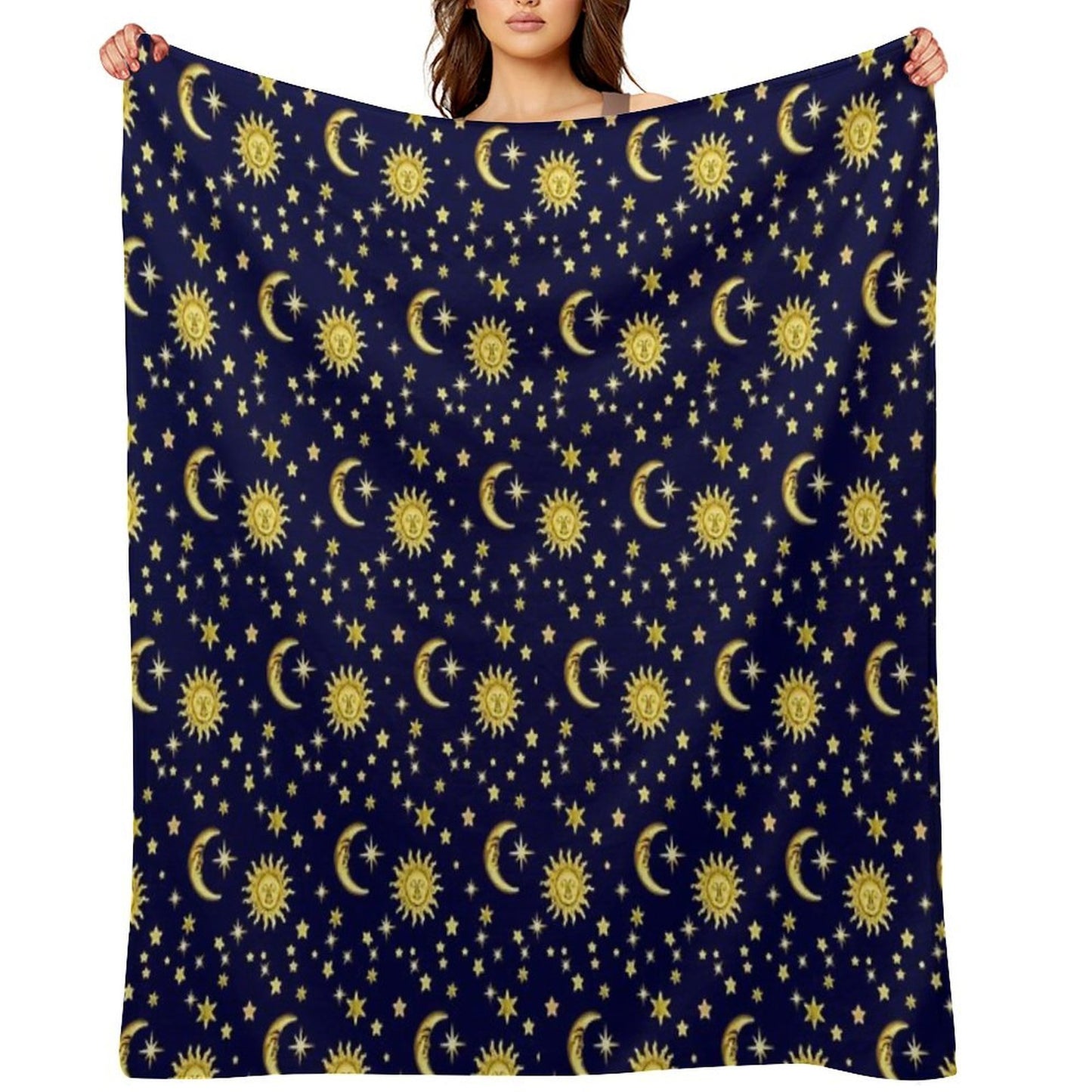 Sun, Moon & Stars Quick-dry Throw Blanket