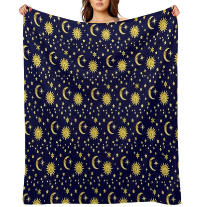 Sun, Moon & Stars Quick-dry Throw Blanket