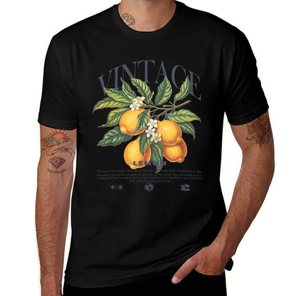 Lemon Fruit Vintage  Rolled Sleeves T-Shirt