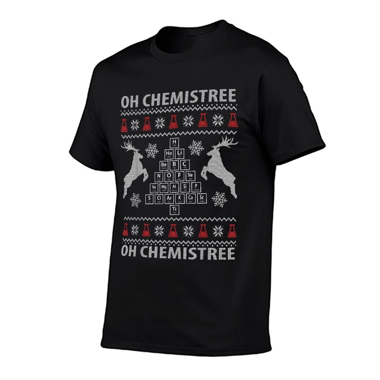 Oh Chemistree Ugly Christmas Sweater Science Student Teacher  Trendy Pattern T-Shirt