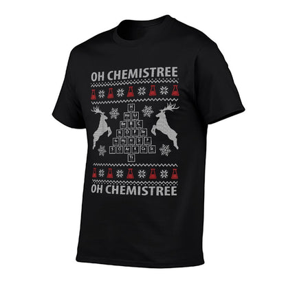 Oh Chemistree Ugly Christmas Sweater Science Student Teacher  Trendy Pattern T-Shirt