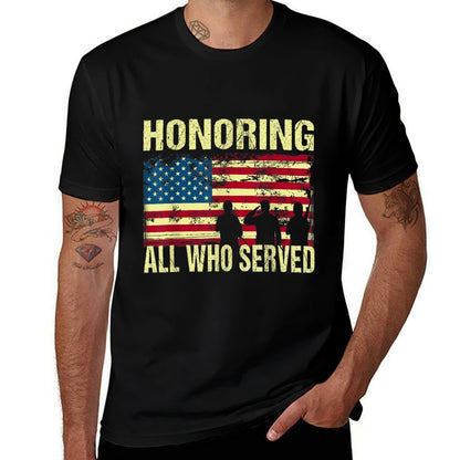 Honoring All Who Served Armed Forces Day Proud US Army  High-quality Stitching T-Shirt