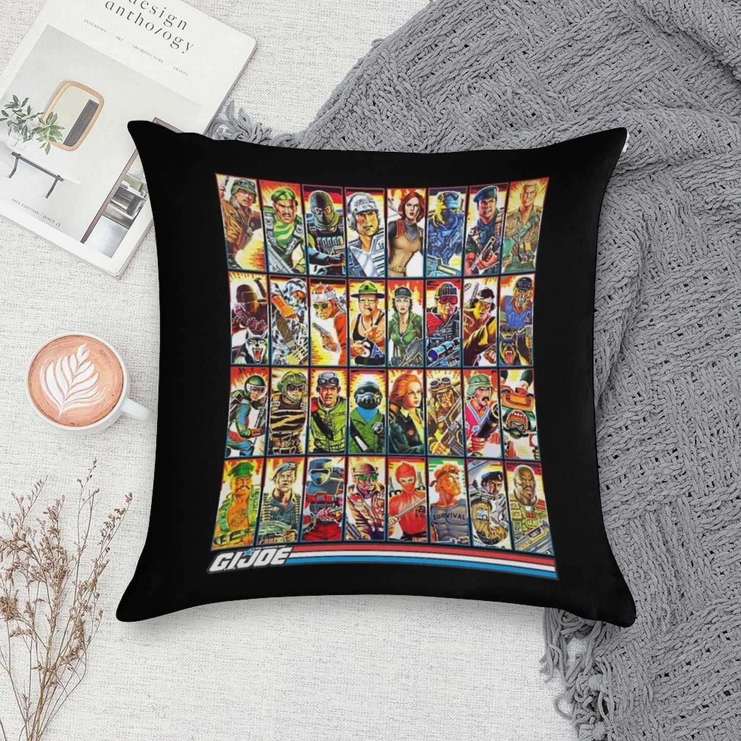 G.I. Joe in The 80s! Soft Easy Maintenance Throw Pillow