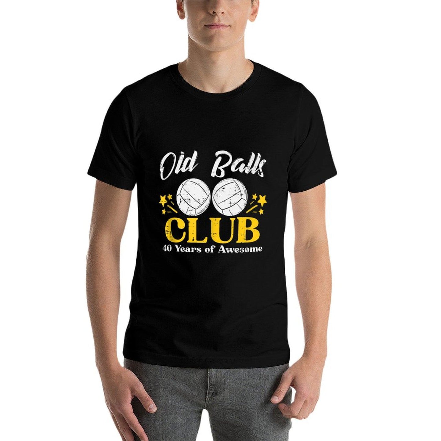Mens Old Balls Club Volleyball 40 Years Awesome 40th Birthday Men  Polyester Blend T-Shirt