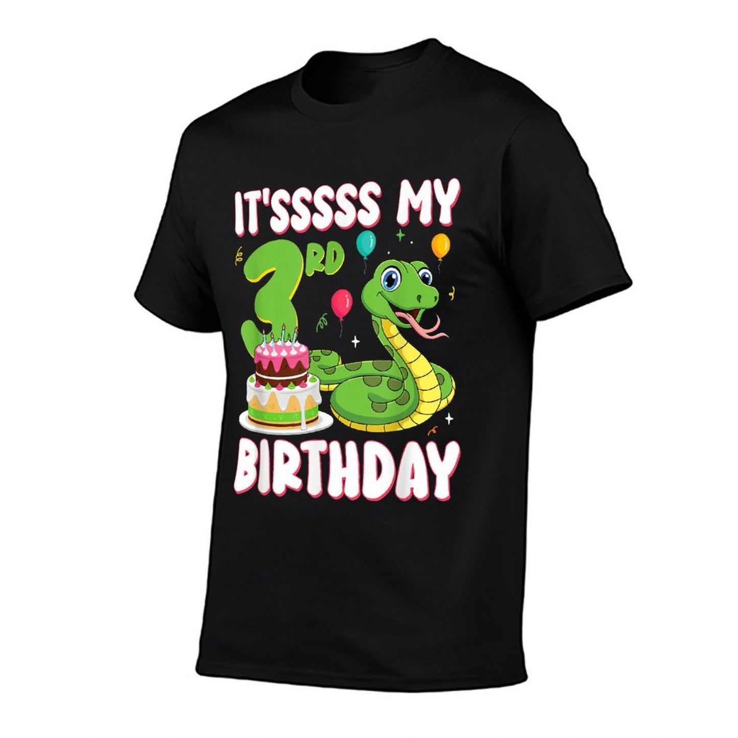 3 Year Old Snake 3rd Birthday Python Party Kids  High-quality Stitching T-Shirt