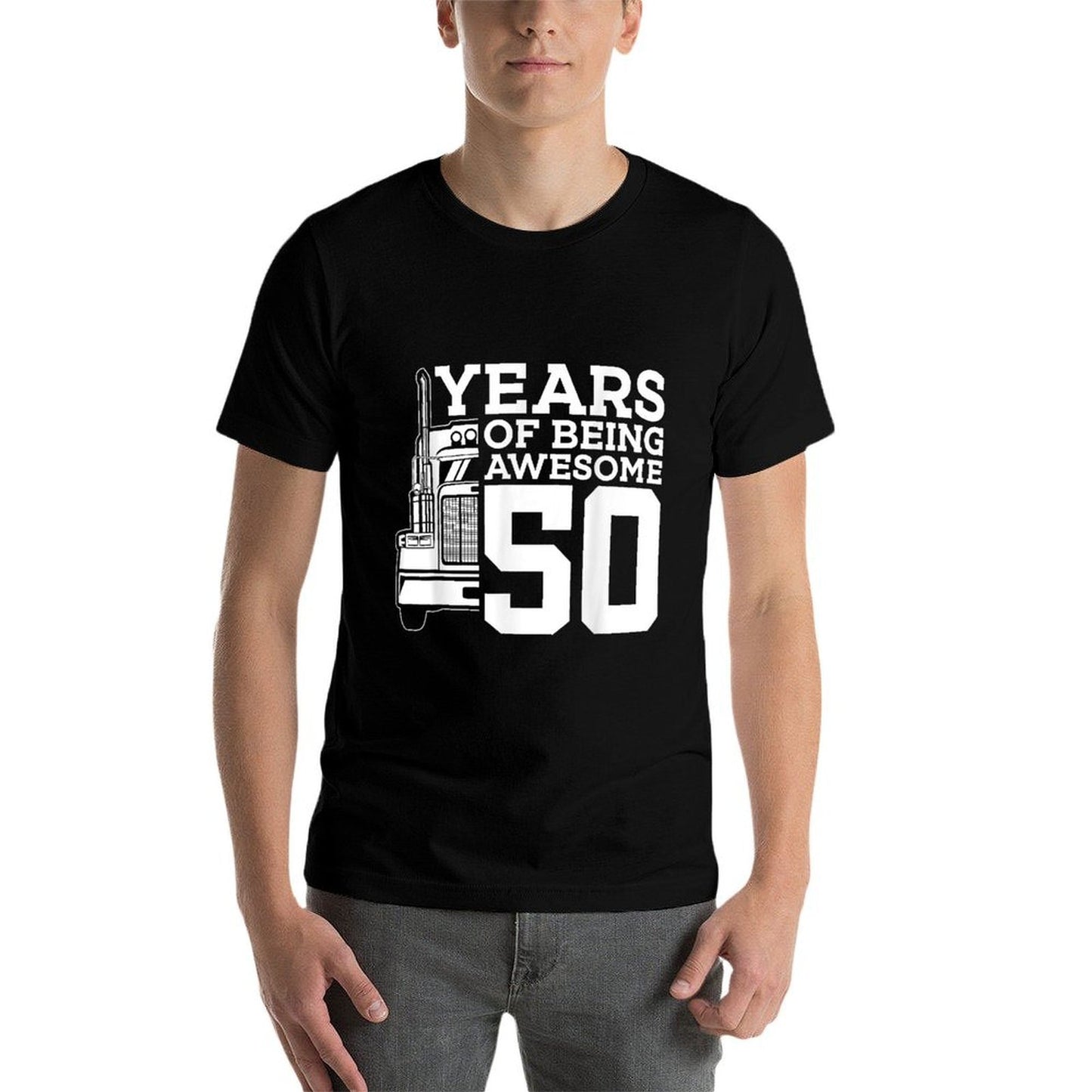 Truck Driver 50 YEARS OF BEING AWESOME TRUCKER 50th BIRTHDAY  Vintage-inspired T-Shirt