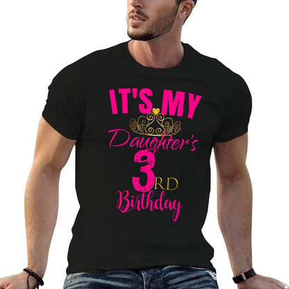 Cute It's My Daughter's 3rd Birthday Party Outfit Gift  Easy-care T-Shirt