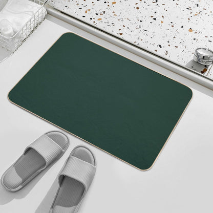 Forest Green Solid Color  Fade-Resistant Bath Mat