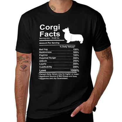 Funny Corgi Facts Nutrition Gift Cardigan Pembroke  Polyester Blend T-Shirt