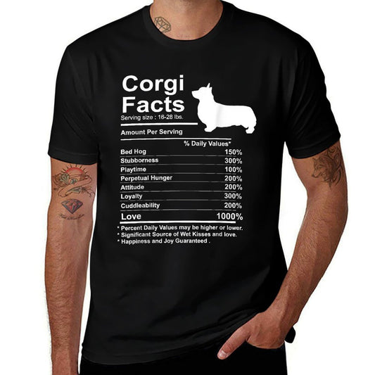 Funny Corgi Facts Nutrition Gift Cardigan Pembroke  Polyester Blend T-Shirt