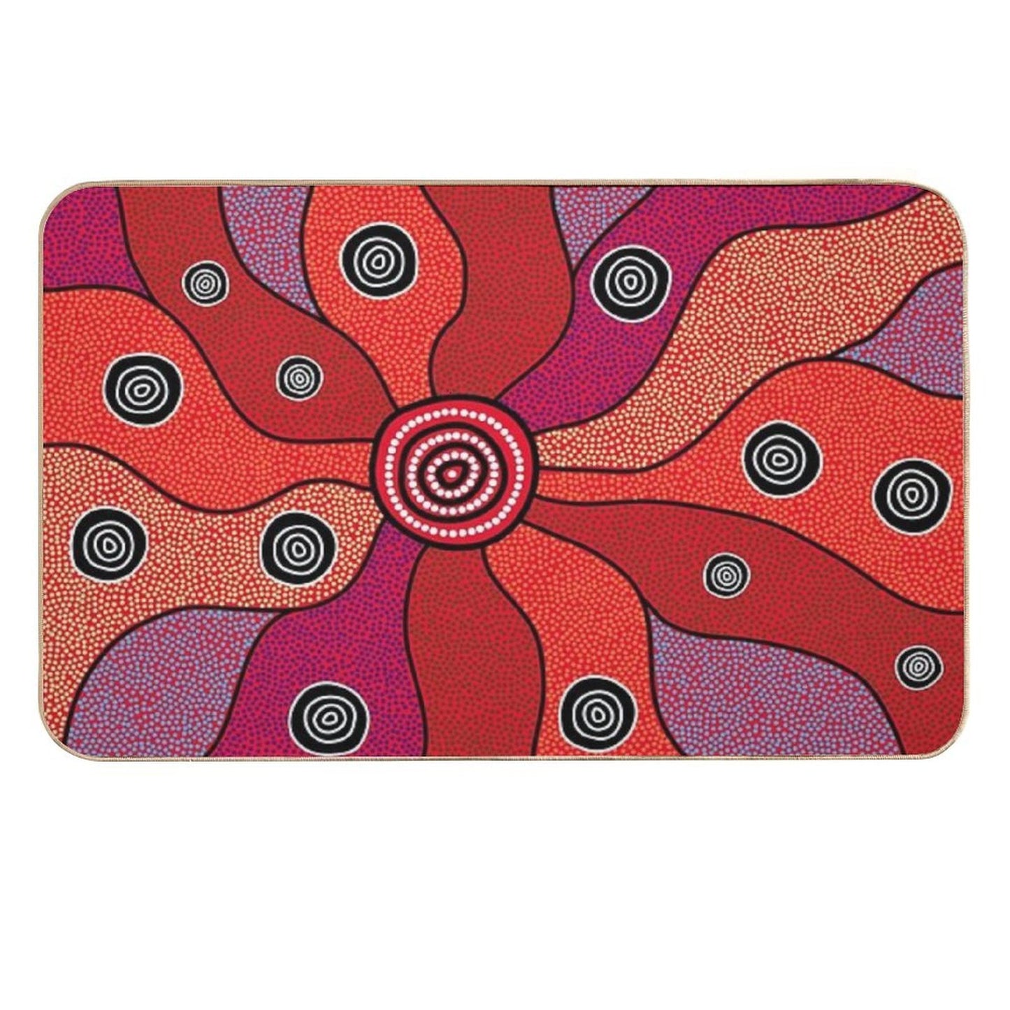 Authentic Aboriginal Art - Central Lands  Rapid-Drying Bath Mat