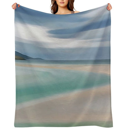 Isle of Harris Beach, Scotland Easy Care Throw Blanket