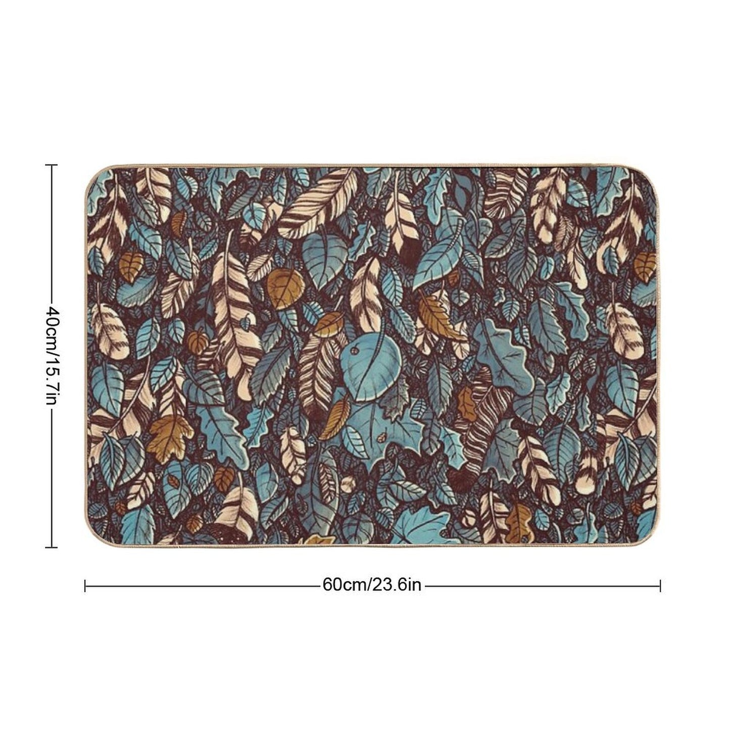 Leaves Color Blue  High-Traffic Bath Mat