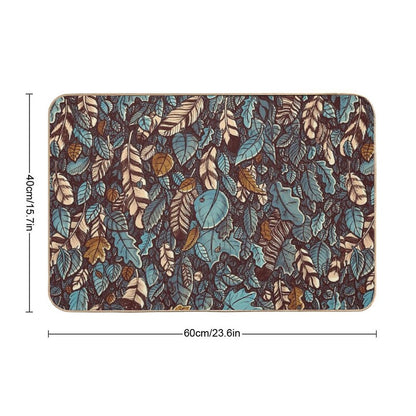 Leaves Color Blue  High-Traffic Bath Mat