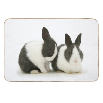 Baby Blue Dutch Rabbits  Fade-Resistant Bath Mat