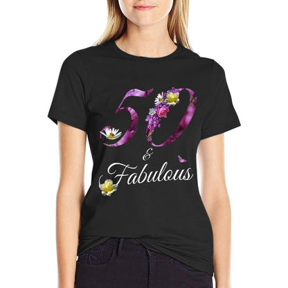 50 Year Old 50 & Fabulous Floral 1974 50th Birthday Gift  Classic T-Shirt