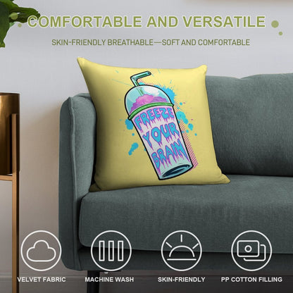 Freeze Your Brain Soft Home Decor Throw Pillow