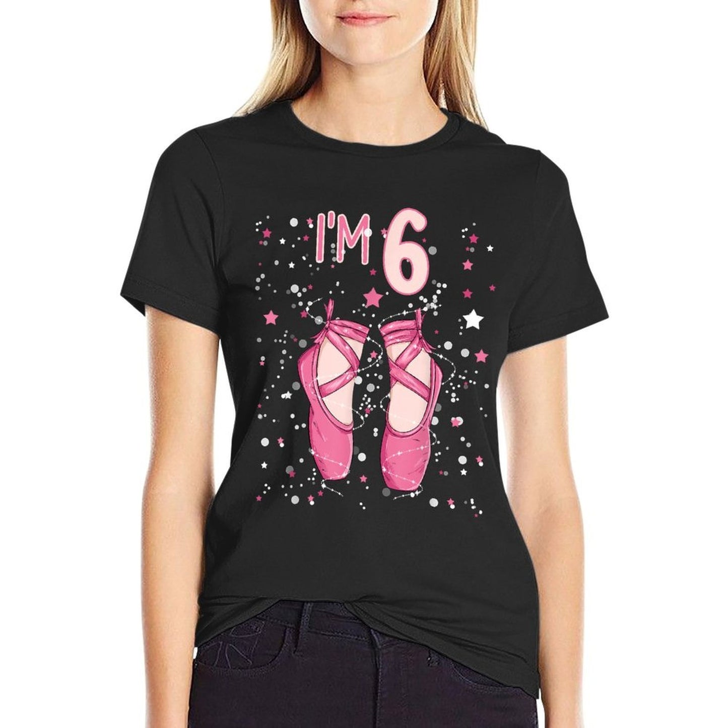 Ballerina 6th Birthday Party 6 Years Old Ballet Shoes  Odor-resistant T-Shirt