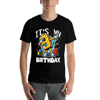 It's My 9th Birthday Boy Dabbing Builder Bricks Blocks Party  Odor-resistant T-Shirt