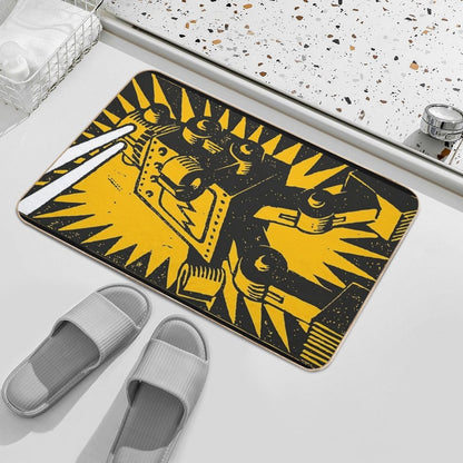 Black Robot Durable Bath Mat