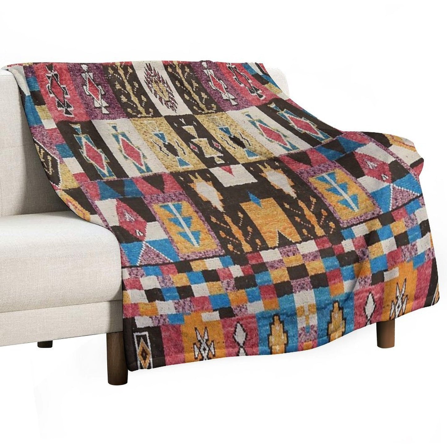 Moroccan Heritage Pattern Carpet All-season Throw Blanket