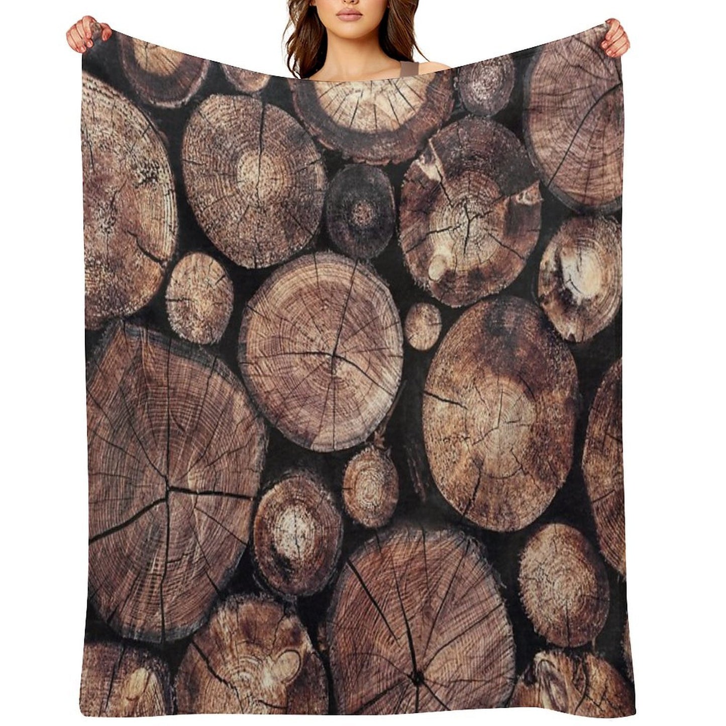 The Wood Holds Many Spirits  Vintage Moody Spiritual Forest Texture Lodge Logs With Cascadia Cabin Tree Souls Travel-friendly Throw Blanket