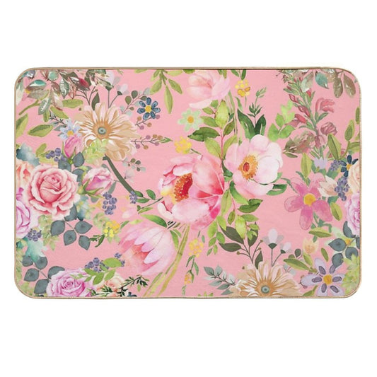 Vintage Floral Pattern  Long-Lasting Bath Mat