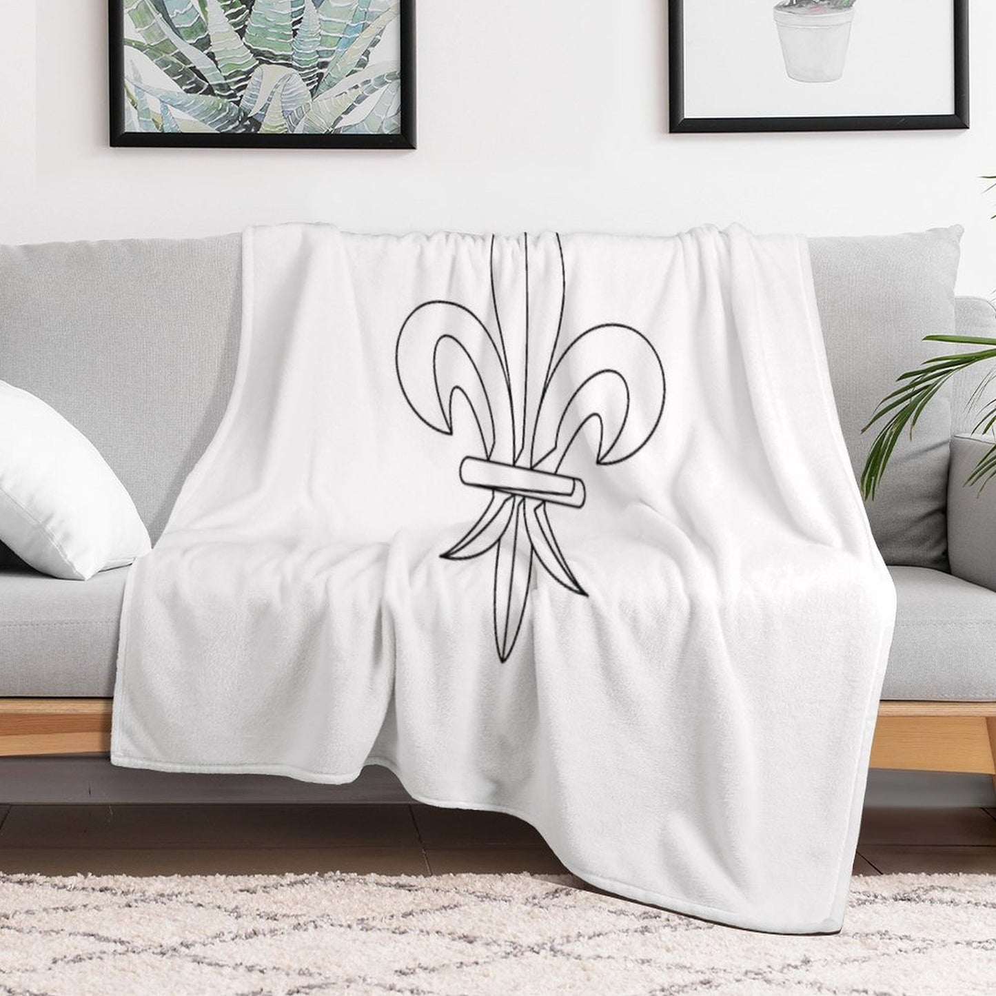 Fleur De Lys Shrink-resistant Throw Blanket
