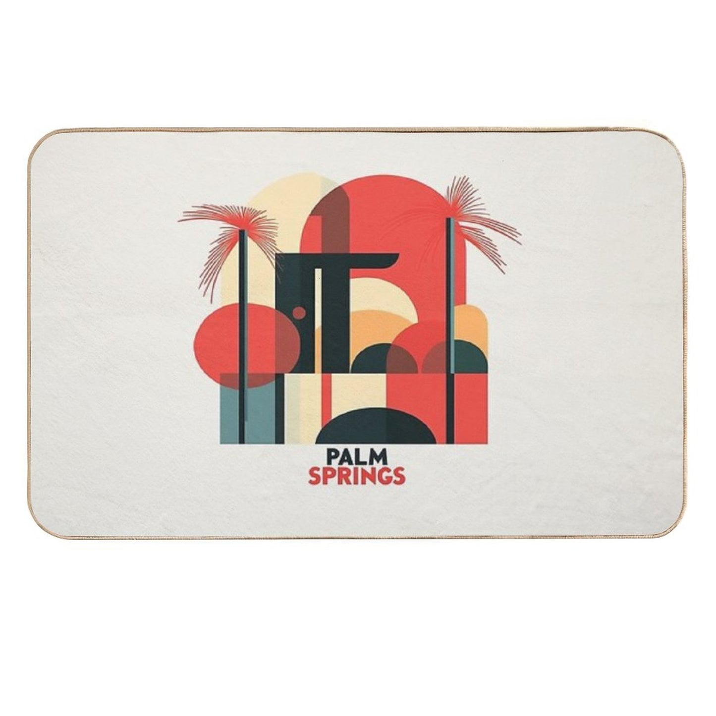 Palm Springs Mid-Century Modern Abstract Design  Long-Lasting Bath Mat