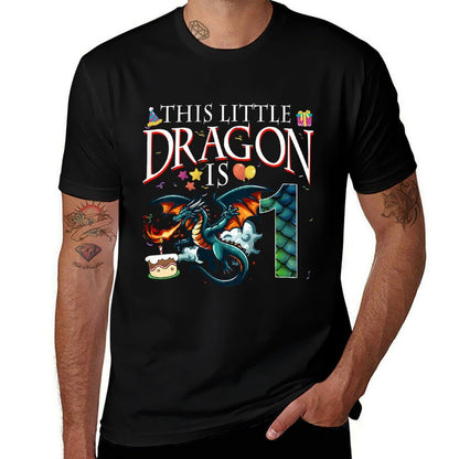 Kids Turning 1 Year Old Birthday Boy Dragon 1st Bday Boy  Durable T-Shirt