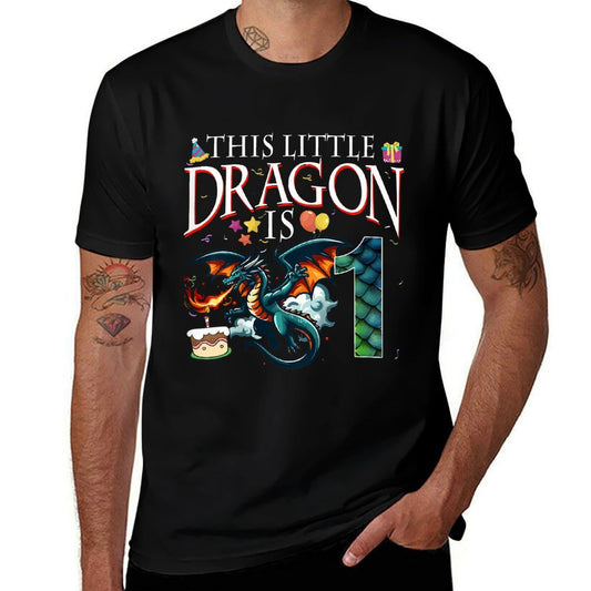 Kids Turning 1 Year Old Birthday Boy Dragon 1st Bday Boy  Durable T-Shirt