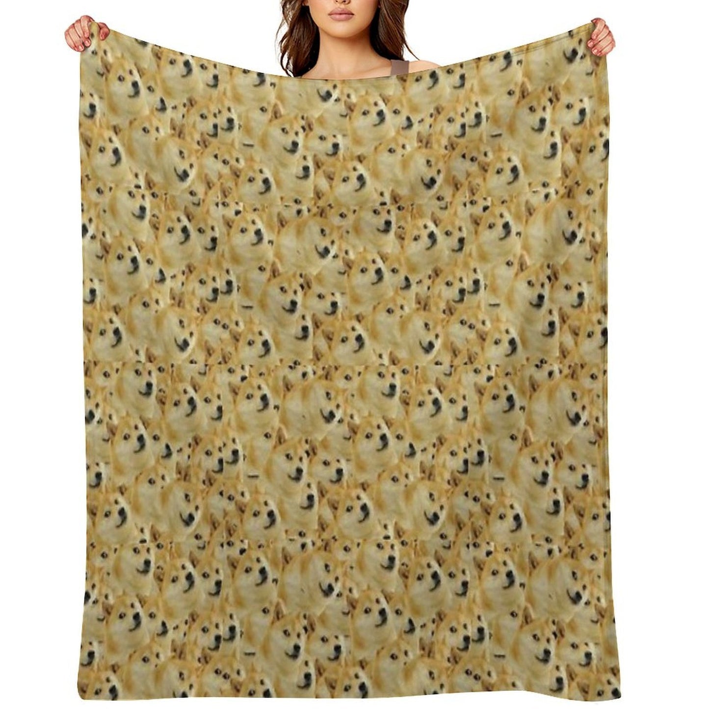 Doge Meme Machine-washable Throw Blanket