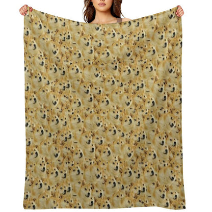 Doge Meme Machine-washable Throw Blanket