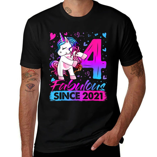 4 Year Old Unicorn Gifts For Girls 4th Birthday Girl Party  Wrinkle-resistant T-Shirt