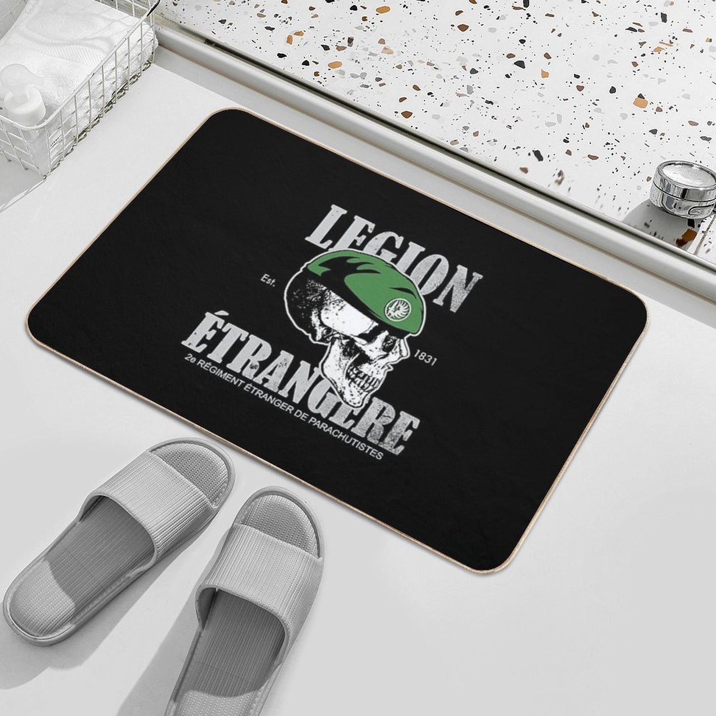 Légion Étrangère 2 REP (French Foreign Legion Paratrooper) (distressed) Durable Bath Mat