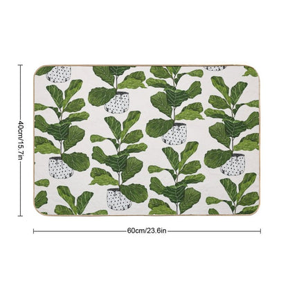 Fiddle Leaf Fig Tree Interior Plant  Odorless Bath Mat