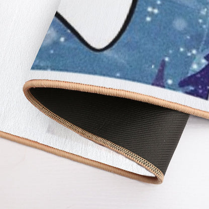 FROSTY THE SNOWMAN UNDER SNOWFLAKE Durable Bath Mat