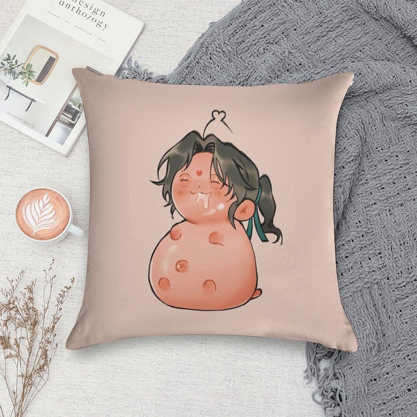 Well Fed 2 Soft Short Plush Fabric Throw Pillow