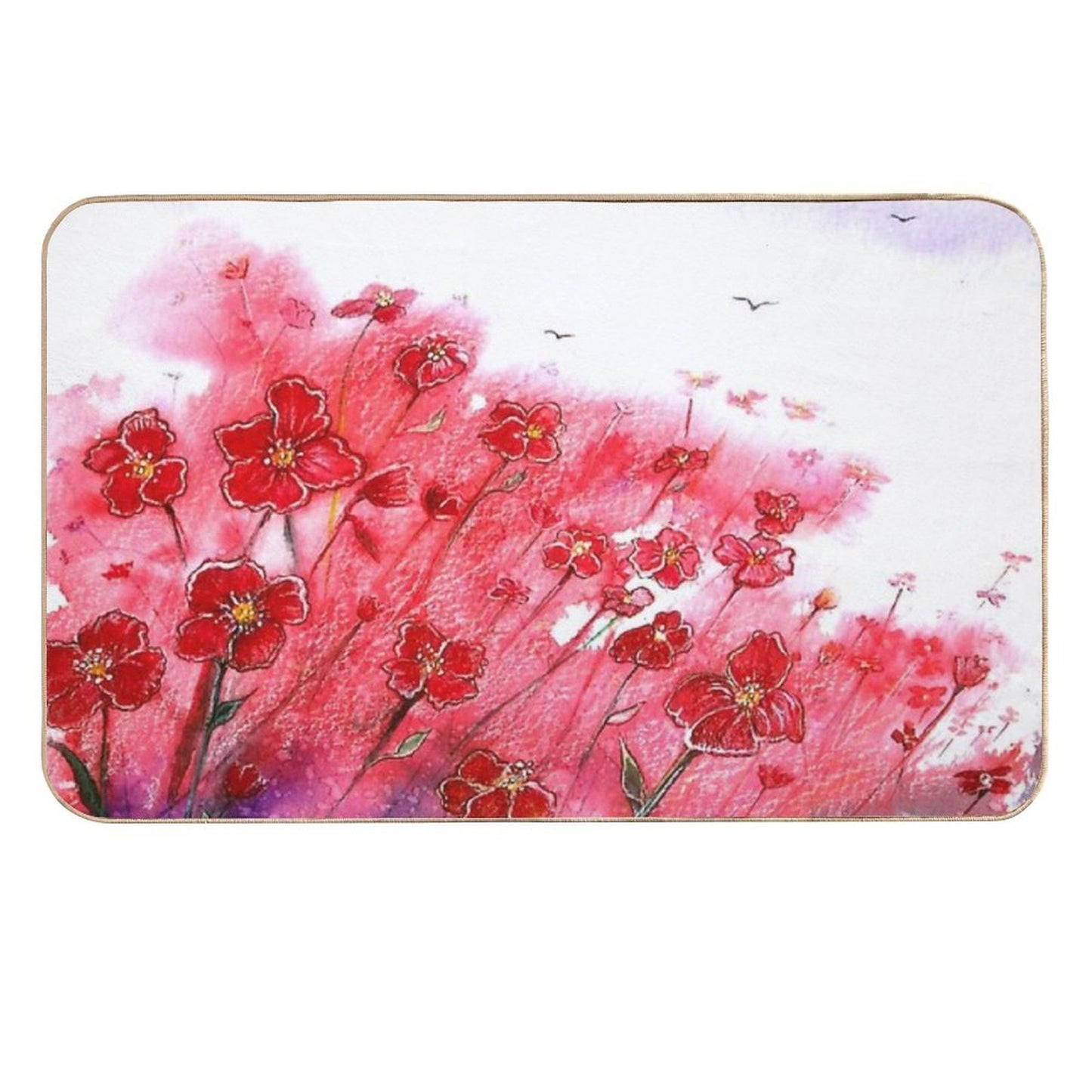 Dancing Poppies  Long-Lasting Bath Mat