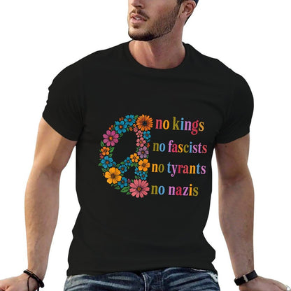 No Kings in America Protest for Peace Floral Aesthetic  Classic T-Shirt