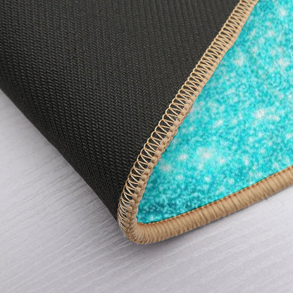Teal Galaxy Sparkle Stars Ombre  Eco-Friendly Bath Mat