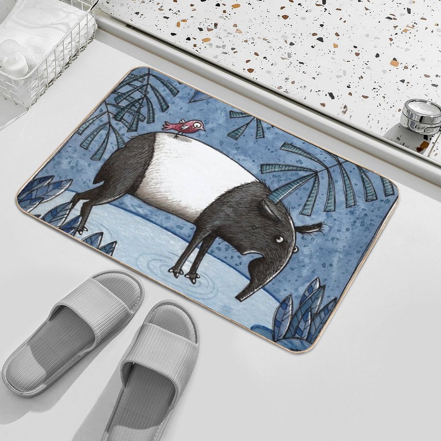 Welcome To The Jungle - Tapir - Schabrackentapir  Slip-Resistant Bath Mat