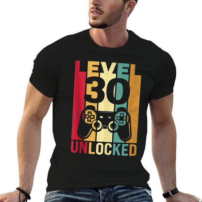 Funny Level 30 Unlocked Him Men BDay Turning 30th Birthday  Versatile T-Shirt