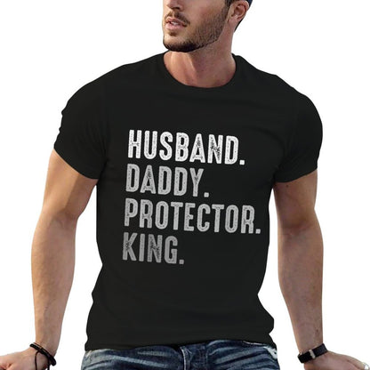 Husband Daddy Protector King Fathers Day Gift  Polyester Blend T-Shirt