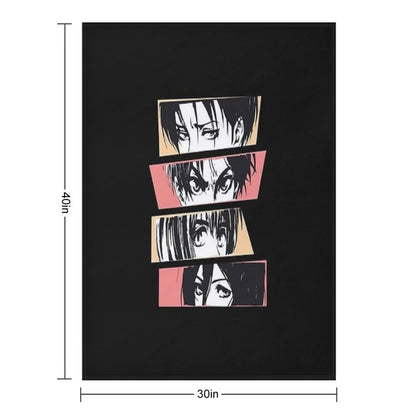 Anime Characters Travel-friendly Throw Blanket
