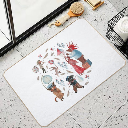 Lantern Parade - Snow  Stain-Proof Bath Mat